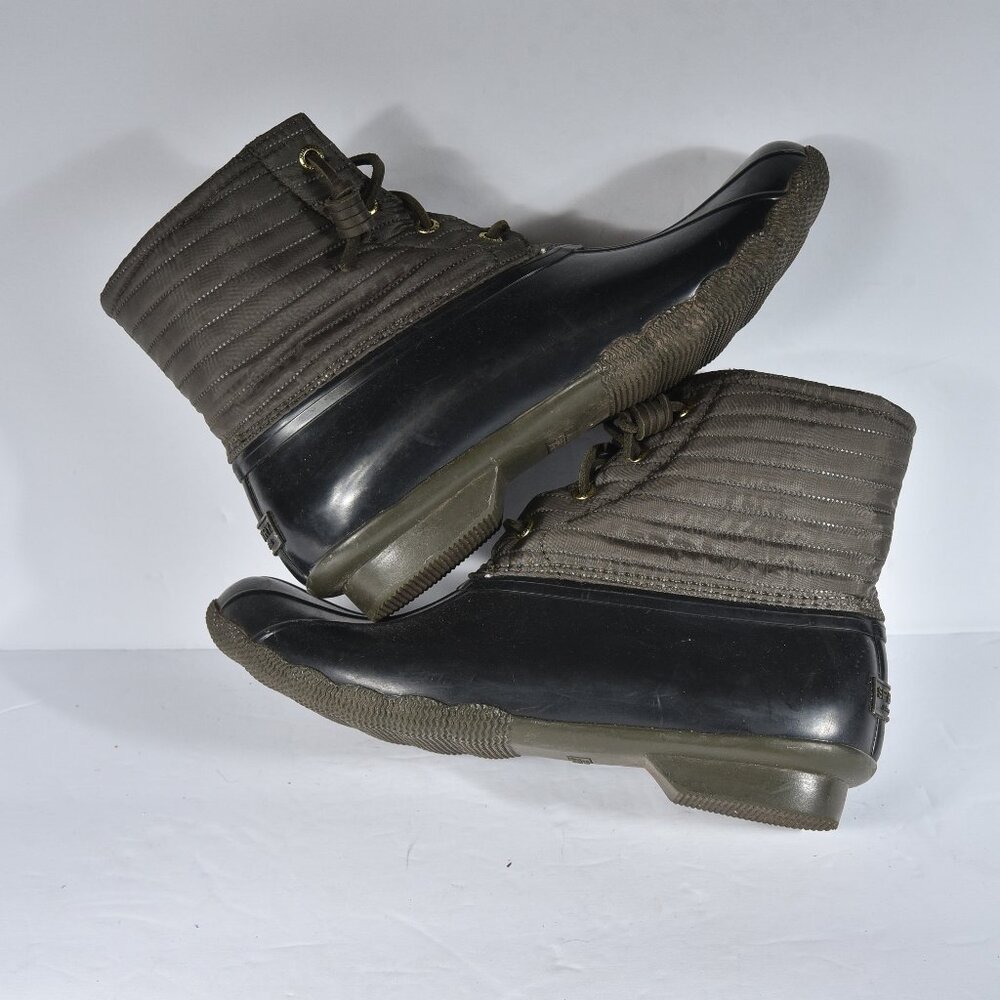 Sperry Saltwater Duck Boots Olive and Black size 9